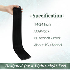 Ugeat strand texture with aligned cuticles delivering smooth, tangle-resistant feel