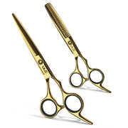 ULG gold scissors front view showing elegant design and professional precision
