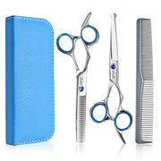 ULG front view of kids hair scissors showing safe round tips and full kit benefits