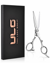 ULG scissors front view showing packaging and professional finish for confidence