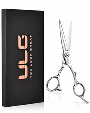 ULG scissors front view showing packaging and professional finish for confidence