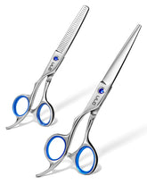 ULG front view of left-handed scissors showing ergonomic offset grip benefit