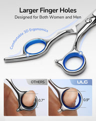 ULG thinning shears teeth detail showing 30-tooth design for natural thinning
