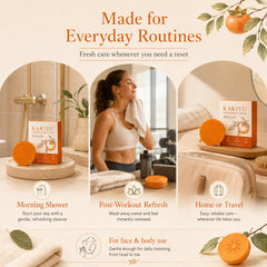 Ulyvora soap in use washing hands to remove daily residues