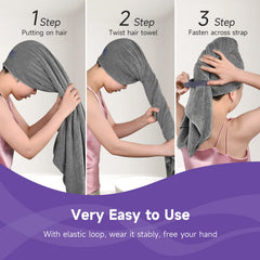 Umisleep towel laid flat displaying full 40x30 size for full hair coverage