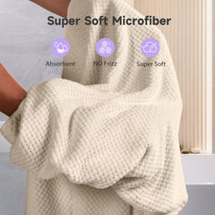 Umisleep model wrapping wet long hair to cut drying time and reduce dripping
