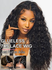 UNICE close-up of 7x5 lace and invisible knots for realistic scalp appearance