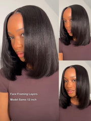UNICE side profile showing layered cut movement and volume benefit