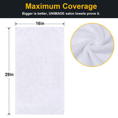 UNIMADE single towel flat lay showing size and smooth fabric benefit