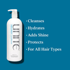 UNITE creamy conditioner texture close-up for visible hydration benefit