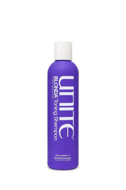 UNITE Hair BLONDA front bottle view showing brand and purple shampoo benefits