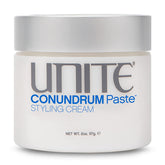 UNITE CONUNDRUM front jar showing label and compact 2 oz size, great for travel