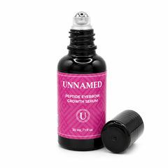 UNNAMED brow serum front packaging shows sleek black bottle and benefits