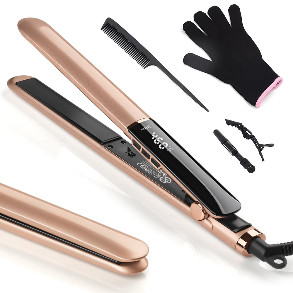 UNOBEY front view of flat iron showing sleek ergonomic design and quick styling