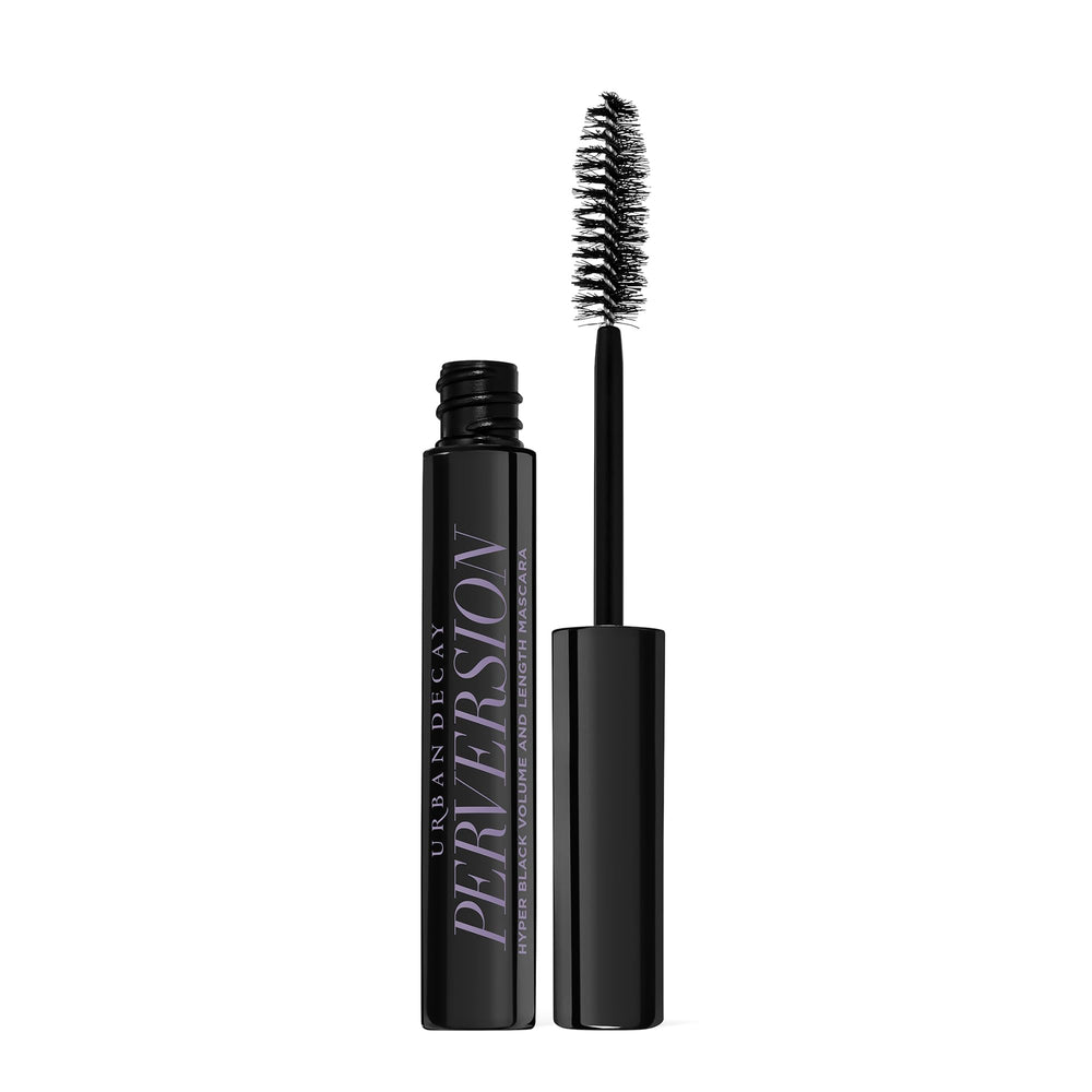 Urban Decay Perversion mini front packaging shows compact tube and bold black finish for travel