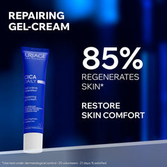 Uriage gel cream texture close-up highlighting lightweight hydration and fast absorption