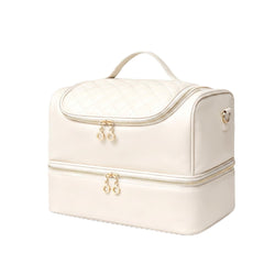 Uross beige organizer front view showing neat professional appearance and portability