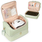 Uross front view green bag showing elegant waterproof exterior and organized look