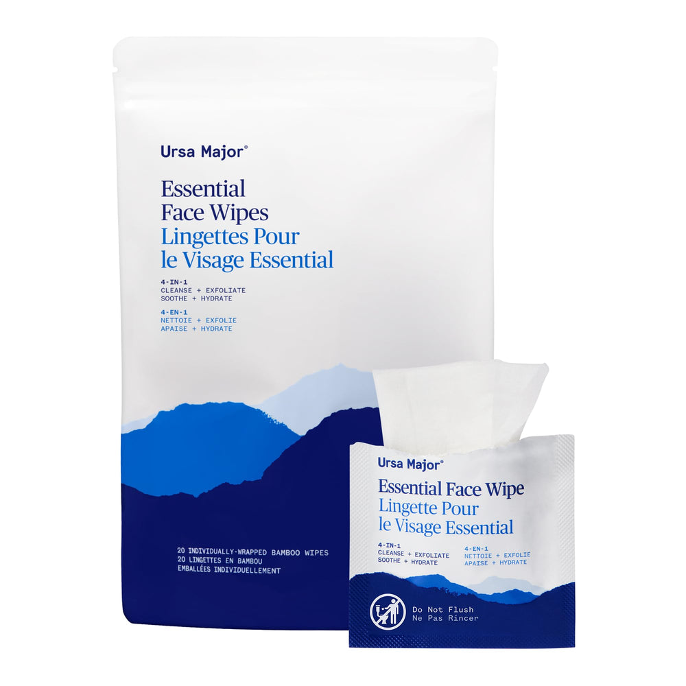 Ursa Major front packaging showing 20-count wipes and benefits