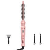 USHOW heated round brush front view showing controls and design for easy styling