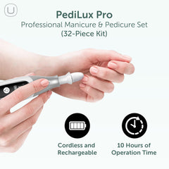 UTILYZE PediLux Pro handpiece close-up highlighting ergonomic grip for control
