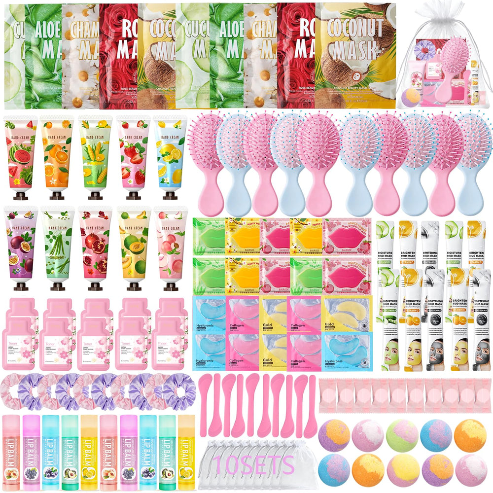UYJ front packaging showing ten mini spa gift sets, attractive presentation