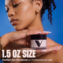 A bead on a brush using V Beauty Pure powder demonstrating workable sculpting time and control