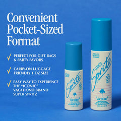 VACATION bottle in hand showing travel size and easy carry convenience