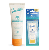 VACATION sunscreen front packaging showing SPF 30 and benefits