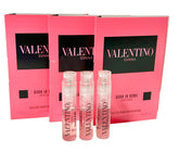 Valentino Born in Roma Intense mini set front view showing three vials for easy testing
