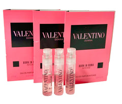 Valentino Born in Roma Intense mini set front view showing three vials for easy testing
