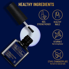 VALITIC glue applied to press-on in hand showing secure placement for instant manicure