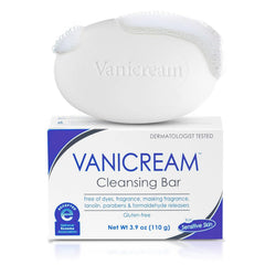 Vanicream close-up of bar texture highlighting cream base softness benefit