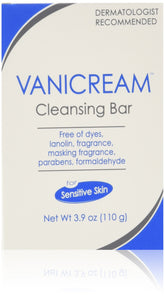 Vanicream front packaging showing clean bar and benefits for sensitive skin