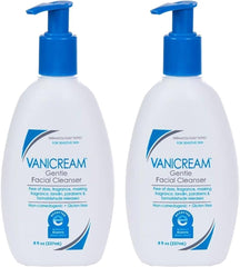 Vanicream front packaging showing two 8 oz bottles and easy-use pumps benefit gentle cleansing