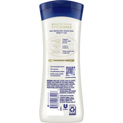 Vaseline Advanced Repair pump in use demonstrating quick-absorbing moisturizing benefit