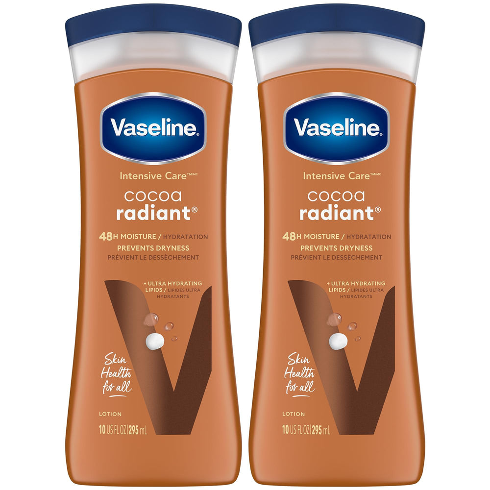 Vaseline front packaging showing nourishing cocoa lotion benefits