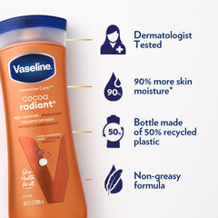 Vaseline pump dispensing lotion texture for quick-absorbing hydration