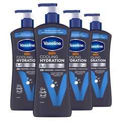 Vaseline front packaging showing 20.3oz bottle and cooling claim for quick refresh
