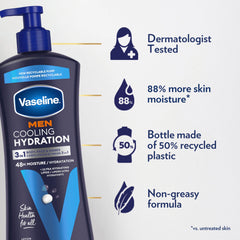 Applying Vaseline menthol lotion to forearm delivering instant cooling comfort