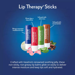 Vaseline Rosy Lips tint swatch showing subtle rosy color and natural finish