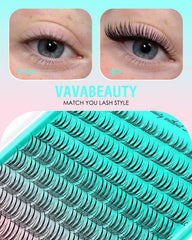VAVABEAUTY close-up of lash cluster texture highlighting soft fiber quality benefit
