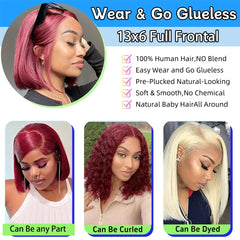 VCVVCV side profile straight bob demonstrates sleek burgundy color and shape