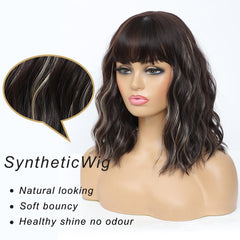 Veally side profile short wavy bob demonstrating movement and volume