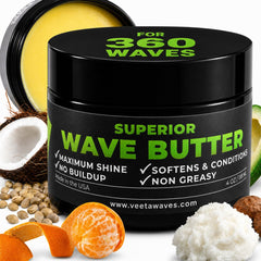 Veeta front jar showing label and easy-to-use wave grease for defined waves