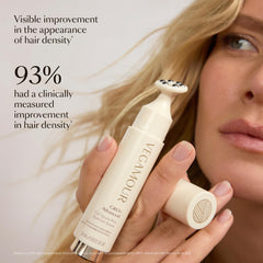 VEGAMOUR applicator massaging scalp offering cooling stimulation benefit