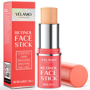 VELAMO ADVANCED face stick front view showing compact, travel-ready balm and easy cap