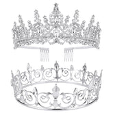 VELSCRUN front view of king and queen crowns, elegant party-ready look