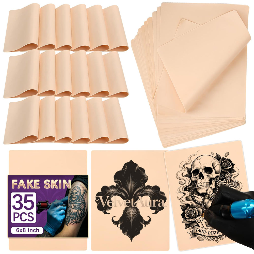 VelvetAura front packaging showing 35 practice sheets and brand clarity for easy storage