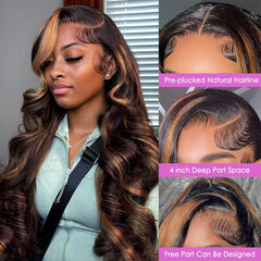 Vemalin close-up of 13x4 transparent lace front for realistic parting